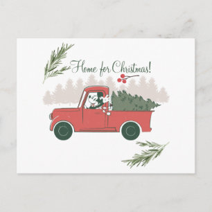Mickey Mouse Home for Christmas Postcard