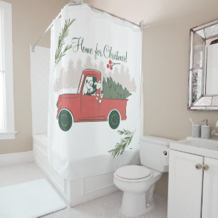 Mickey Mouse   Home for Christmas Shower Curtain