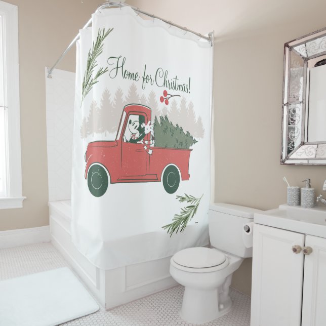 Mickey Mouse | Home for Christmas Shower Curtain (In Situ)