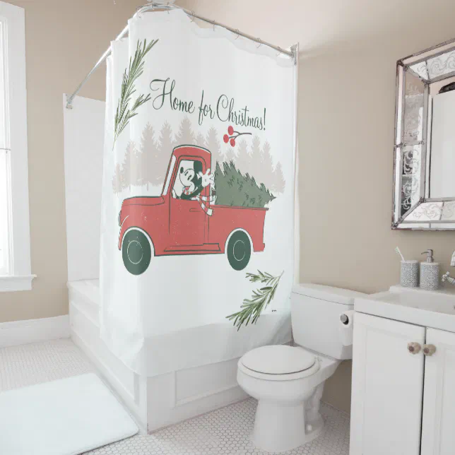 Mickey Mouse Home for Christmas Shower Curtain Zazzle