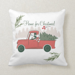 Mickey Mouse Home for Christmas Throw Pillow