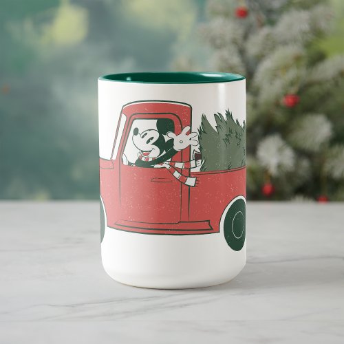 Mickey Mouse  Home for Christmas Two_Tone Coffee Mug
