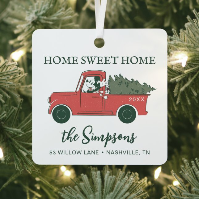 Mickey Mouse | Home Sweet Home Custom Metal Ornament (Insitu)
