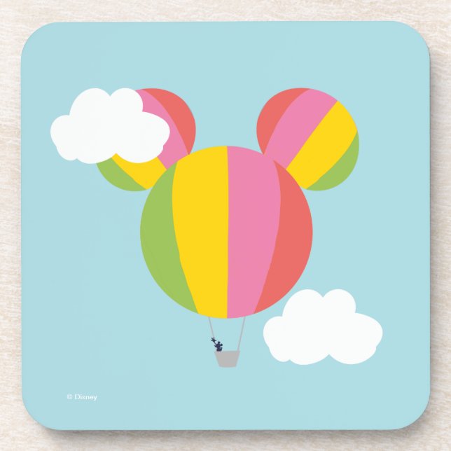 Mickey Mouse Hot Air Balloon Icon Beverage Coaster (Front)
