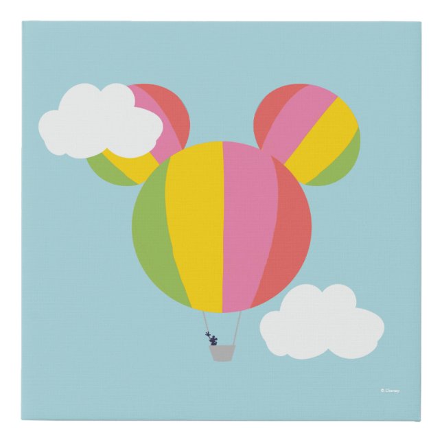 Mickey Mouse Hot Air Balloon Icon Faux Canvas Print (Front)