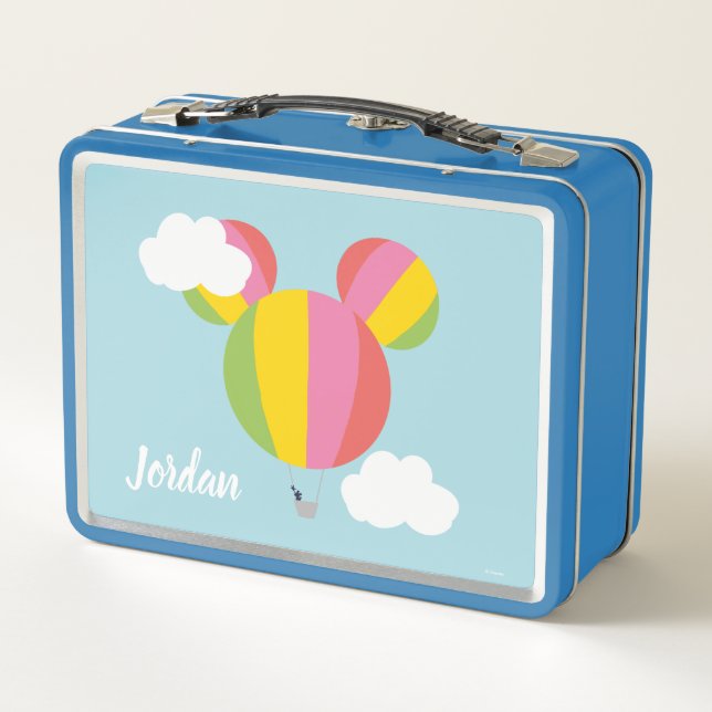 Mickey Mouse Hot Air Balloon Icon Metal Lunch Box (Back)