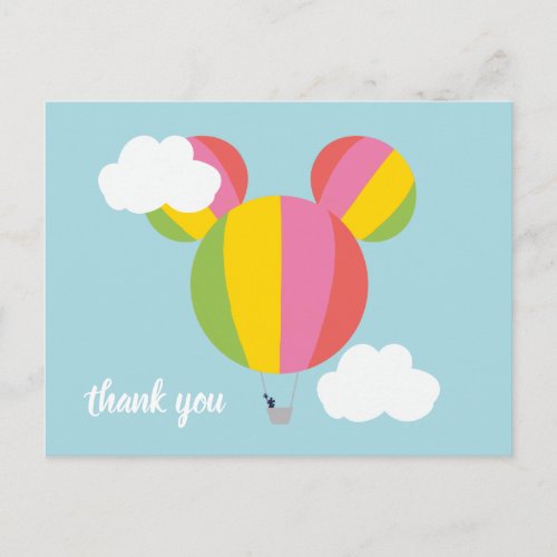 Mickey Mouse Hot Air Balloon Icon  Thank You Postcard