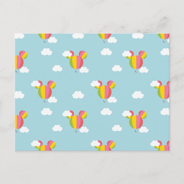 Mickey Mouse Hot Air Balloon Pattern Postcard (Front)