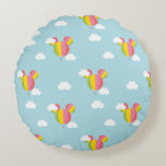 Mickey Mouse Hot Air Balloon Pattern Round Pillow