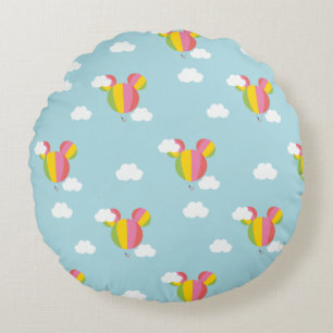 Mickey Mouse Hot Air Balloon Pattern Round Pillow