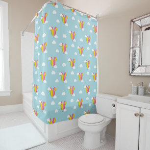 Mickey Mouse Hot Air Balloon Pattern Shower Curtain