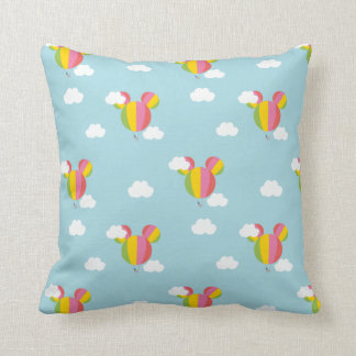 Mickey Mouse Hot Air Balloon Pattern Throw Pillow