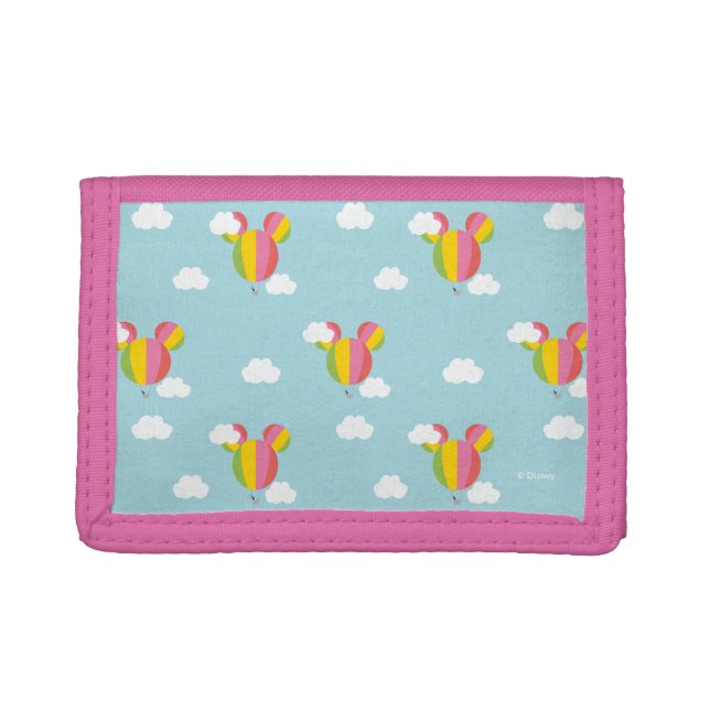 Mickey Mouse Hot Air Balloon Pattern Trifold Wallet (Front)