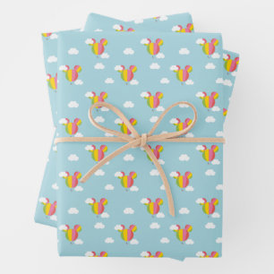 Mickey Mouse Hot Air Balloon Pattern Wrapping Paper Sheets