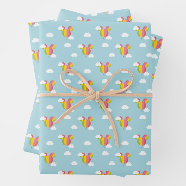 Mickey Mouse Hot Air Balloon Pattern Wrapping Paper Sheets (In situ)