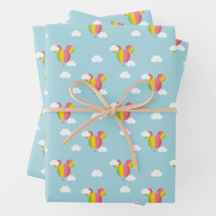 Mickey Mouse Hot Air Balloon Pattern Wrapping Paper Sheets