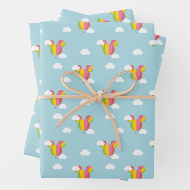 Mickey Mouse Hot Air Balloon Pattern Wrapping Paper Sheets (In situ)
