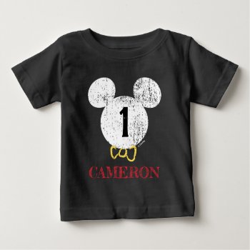 Mickey Mouse Icon 1st Birthday Baby T-shirt by MickeyAndFriends at Zazzle