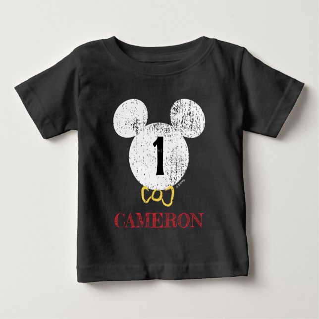 Mickey Mouse Icon 1st Birthday Baby T-Shirt (Front)