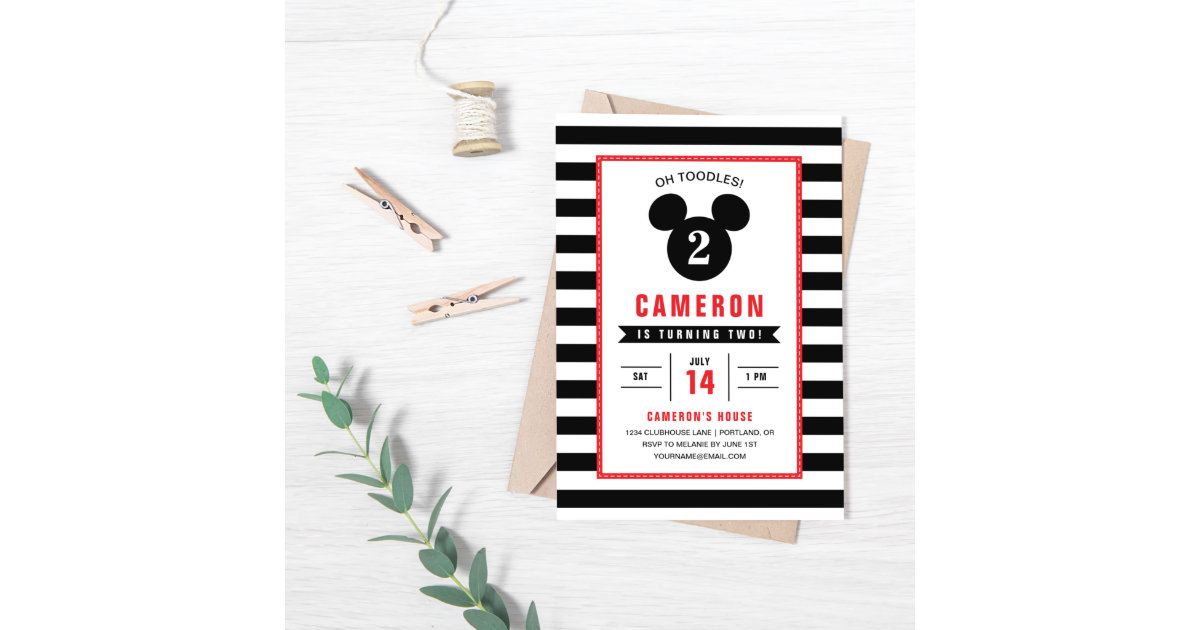 mickey mouse clubhouse 2nd birthday invitations