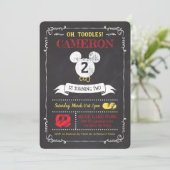 Mickey Mouse Icon Chalkboard 2nd Birthday Invitation (Standing Front)