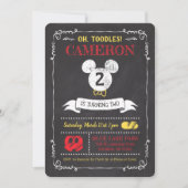 Mickey Mouse Icon Chalkboard 2nd Birthday Invitation (Front)
