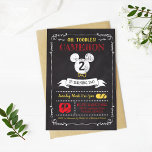Mickey Mouse Icon Chalkboard 2nd Birthday Invitation<br><div class="desc">Celebrate your little one’s second birthday with this adorable Mickey Mouse chalkboard-inspired invitation. Featuring a classic Mickey Mouse icon and a fun, rustic chalkboard background, this design combines Disney magic with a playful, modern twist. Customizable with your event details, this invitation is perfect for a Mickey Mouse-themed birthday party, ensuring...</div>
