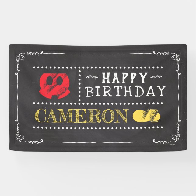 Mickey Mouse Icon Chalkboard Banner (Horizontal)