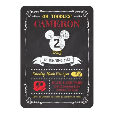 Mickey Mouse Birthday Invitation Mickey Mouse Birthday Invitation