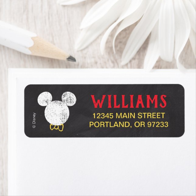 Mickey Mouse Icon Chalkboard Label (Insitu)