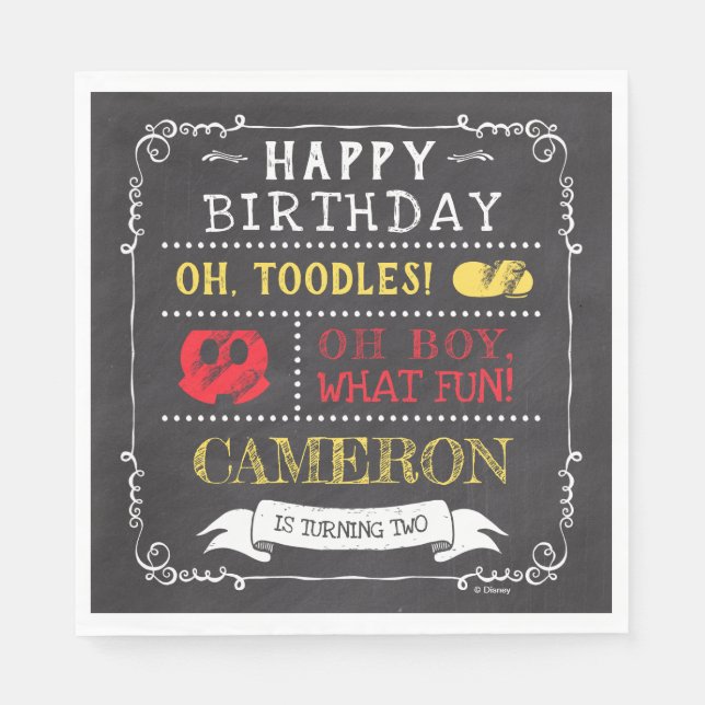 Mickey Mouse Icon Chalkboard Napkins (Front)