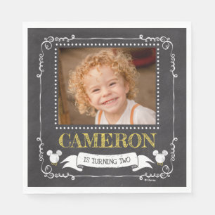 Mickey Mouse Icon Chalkboard Photo Napkins