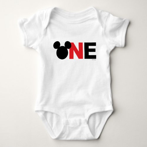 Mickey Mouse  Icon First Birthday Baby Bodysuit