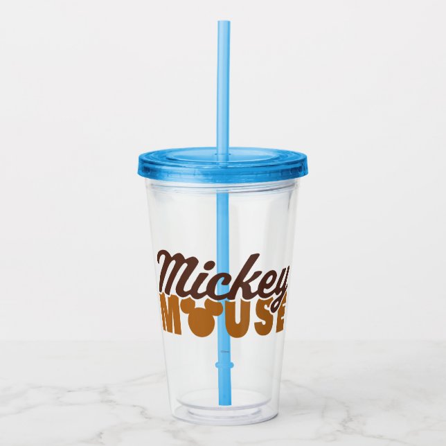 Mickey Mouse Icon Name Typography Acrylic Tumbler (Front)