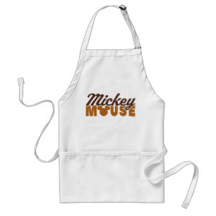 Mickey Mouse Icon Name Typography Adult Apron