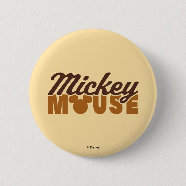Mickey Mouse Icon Name Typography Button (Front)