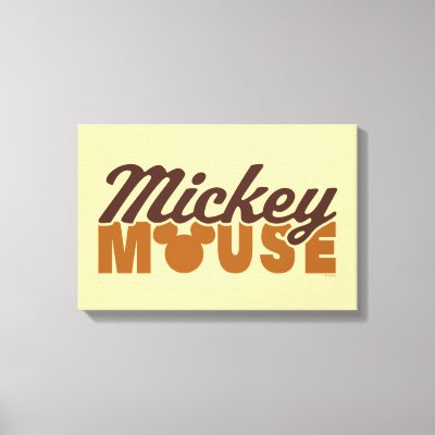 Mickey Mouse Icon Name Typography Canvas Print