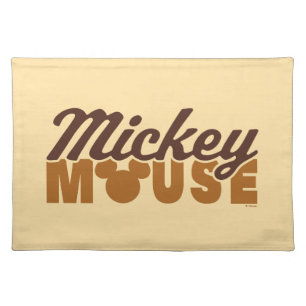 Mickey Mouse Icon Name Typography Cloth Placemat