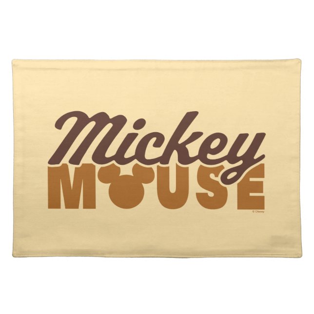 Mickey Mouse Icon Name Typography Cloth Placemat (Front)