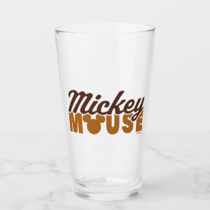 Mickey Mouse Icon Name Typography Glass