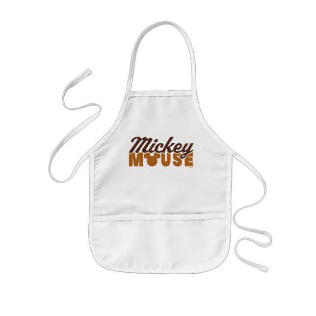 Mickey Mouse Icon Name Typography Kids' Apron (Front)