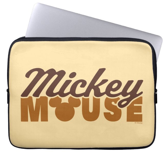 Mickey Mouse Icon Name Typography Laptop Sleeve (Front)