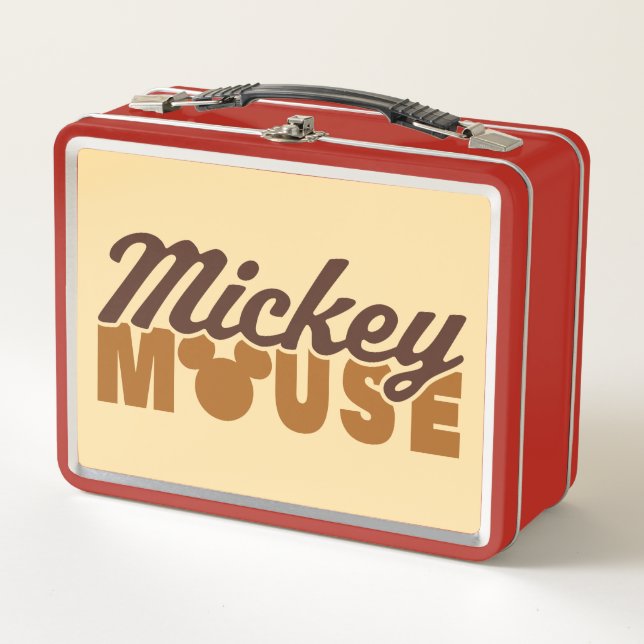 Mickey Mouse Icon Name Typography Metal Lunch Box (Front)