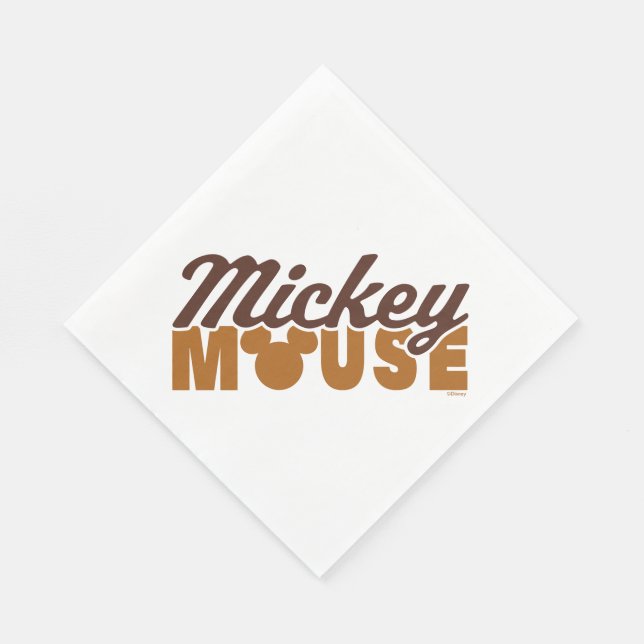 Mickey Mouse Icon Name Typography Napkins (Corner)