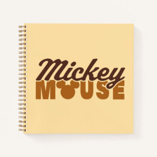 Mickey Mouse Icon Name Typography Notebook