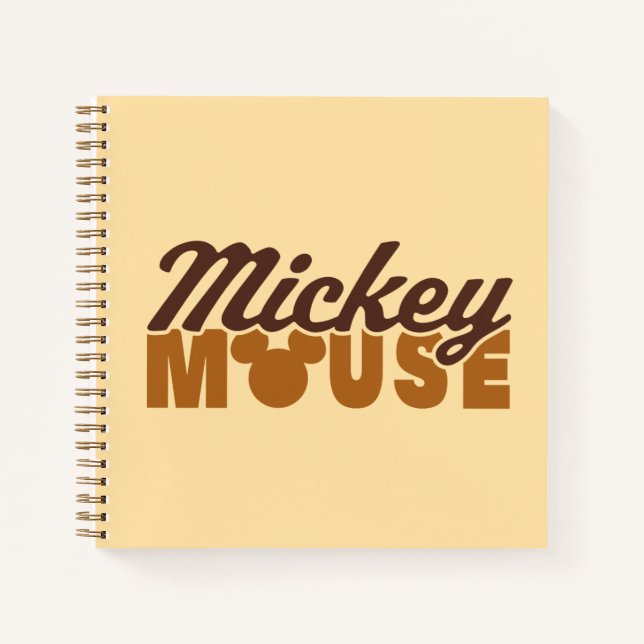 Mickey Mouse Icon Name Typography Notebook (Front)