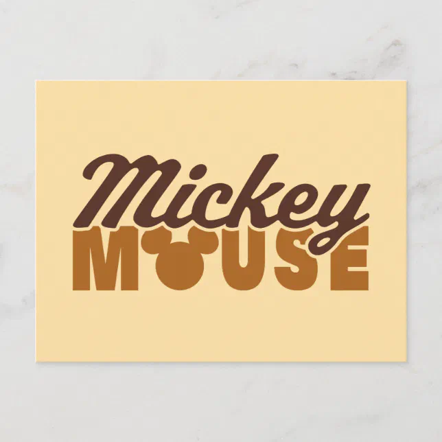 Mickey Mouse Icon Name Typography Postcard | Zazzle