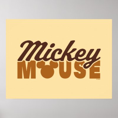 Mickey Mouse Icon Name Typography Poster