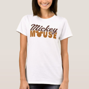 Mickey Mouse Icon Name Typography T-Shirt