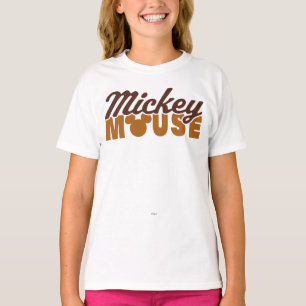 Mickey Mouse Icon Name Typography T-Shirt